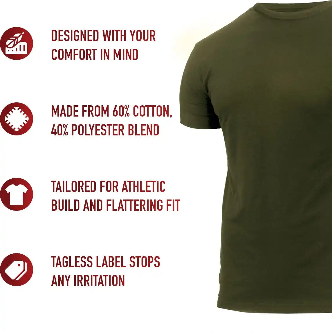 Rothco Athletic Fit Solid Color T-shirt