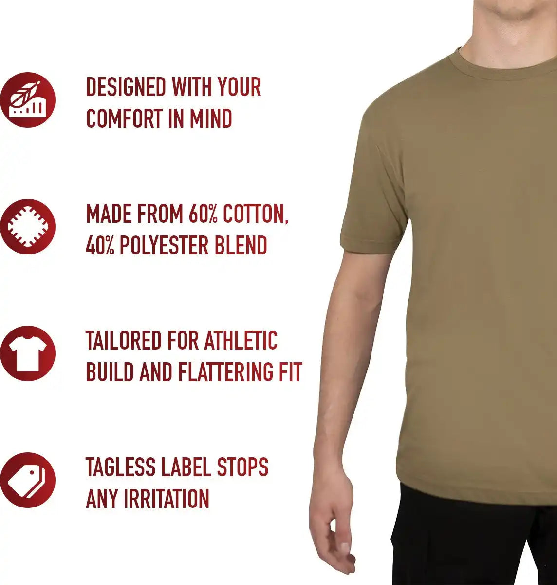 Rothco Athletic Fit Solid Color T-shirt