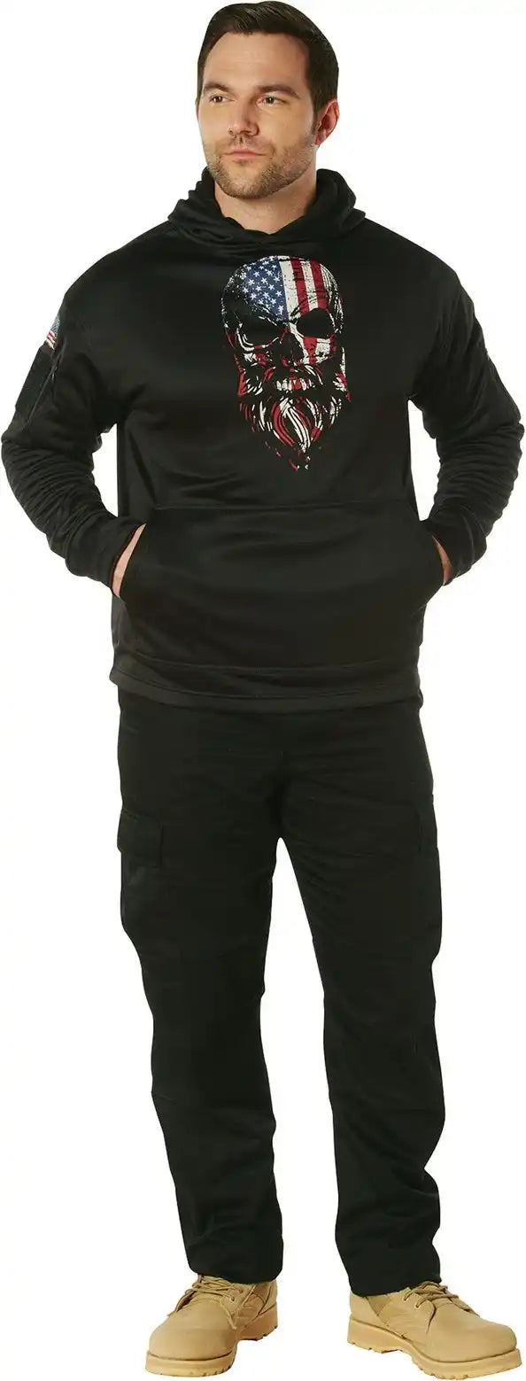 Rothco Bearded Skull Concealed Carry Hoodie - Black