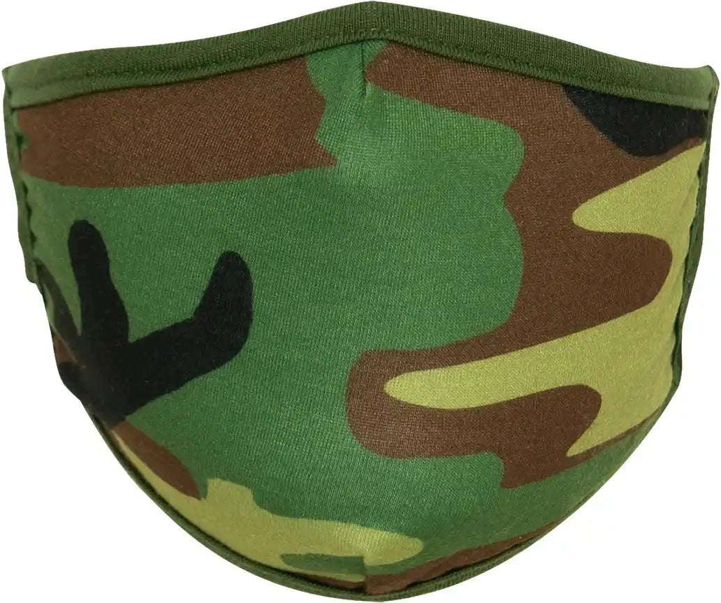 Rothco Camo 3 Layer Polyester Face Mask Woodland / s / m