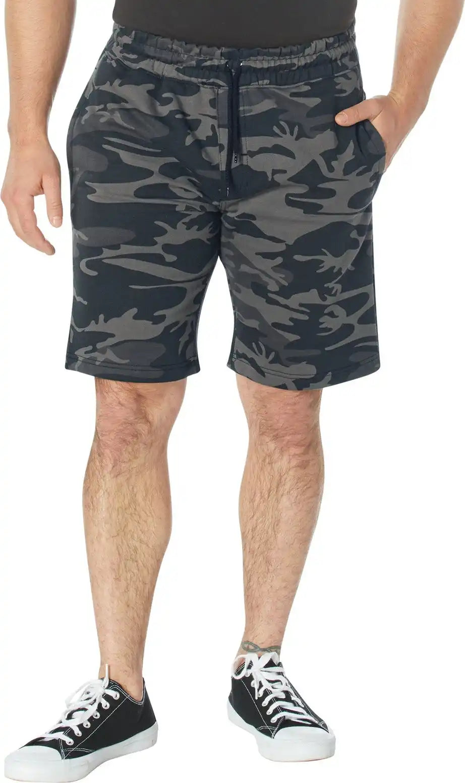 Rothco Camo and Solid Color Sweatshorts - Black / s
