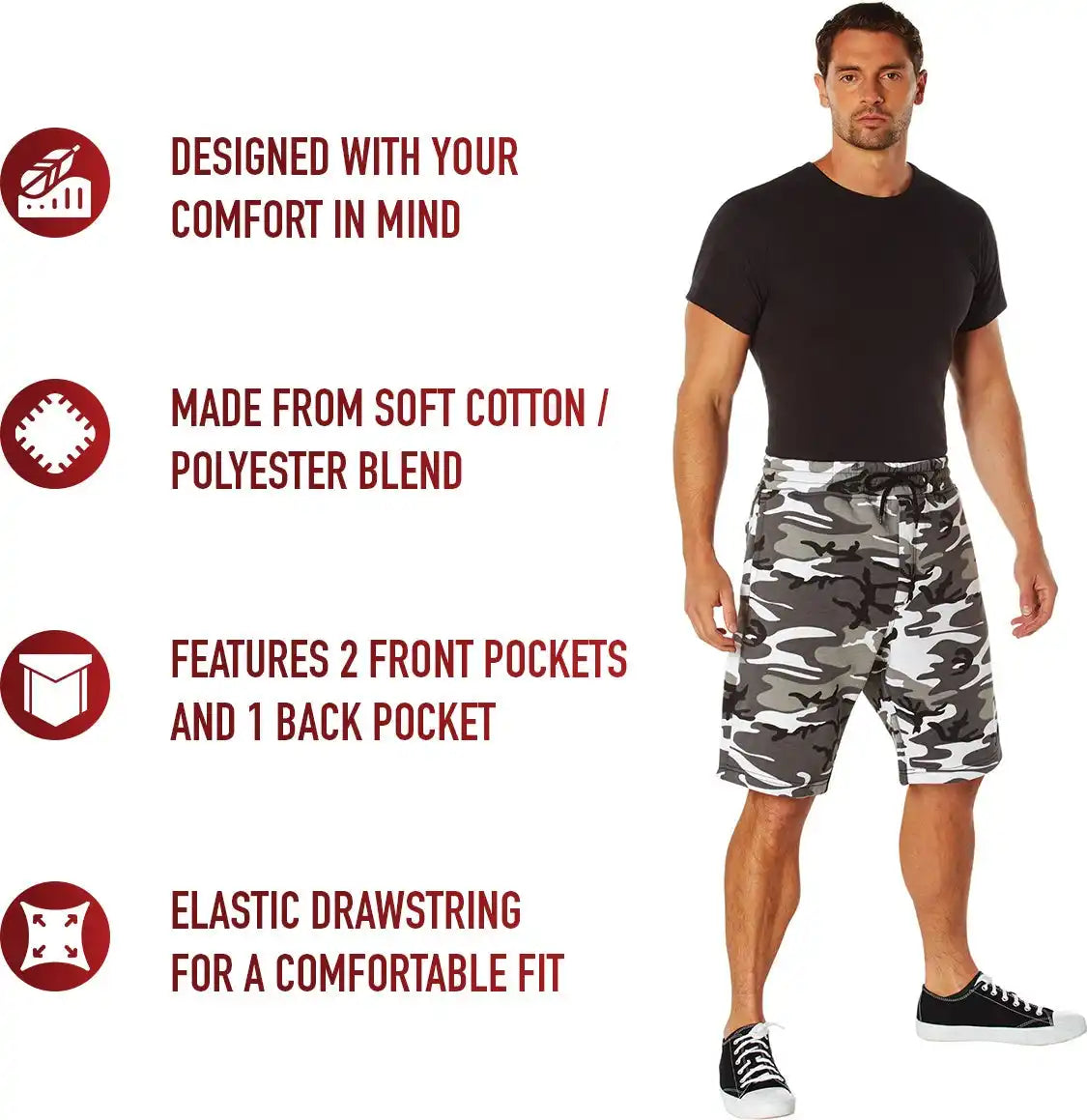 Rothco Camo and Solid Color Sweatshorts