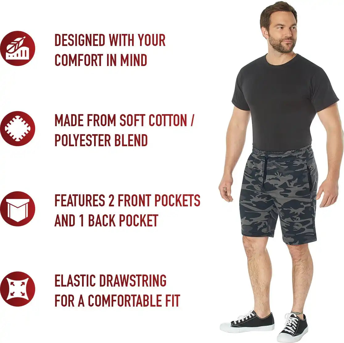 Rothco Camo and Solid Color Sweatshorts