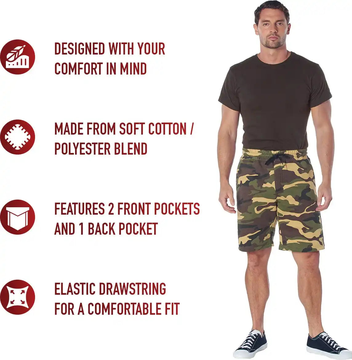 Rothco Camo and Solid Color Sweatshorts