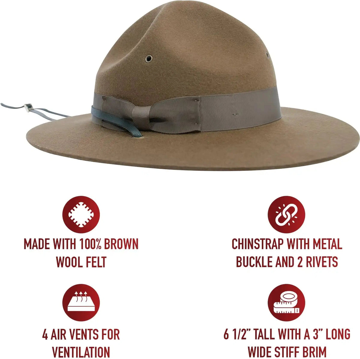 Rothco Campaign Hat - Brown / 7 1/2