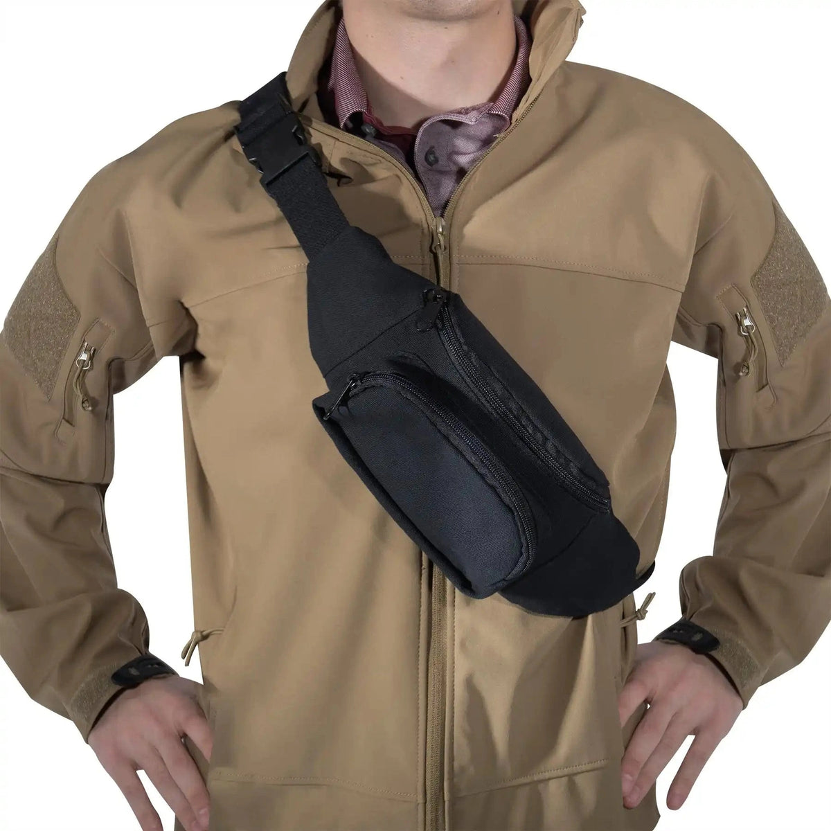 Rothco Canvas Crossbody Fanny Pack Black