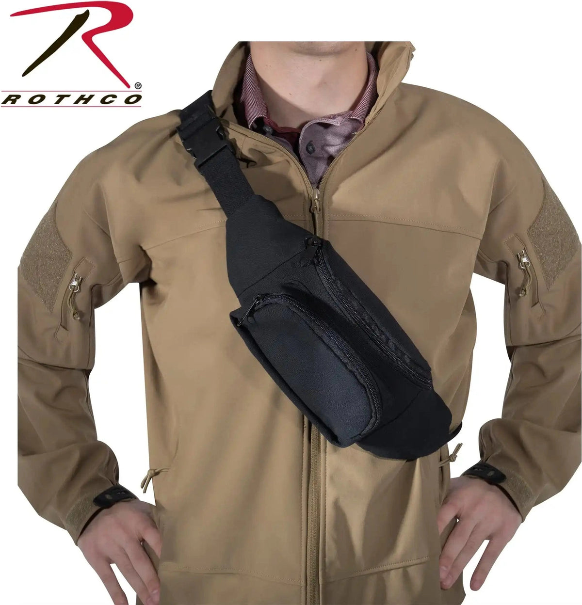 Rothco Canvas Crossbody Fanny Pack Black