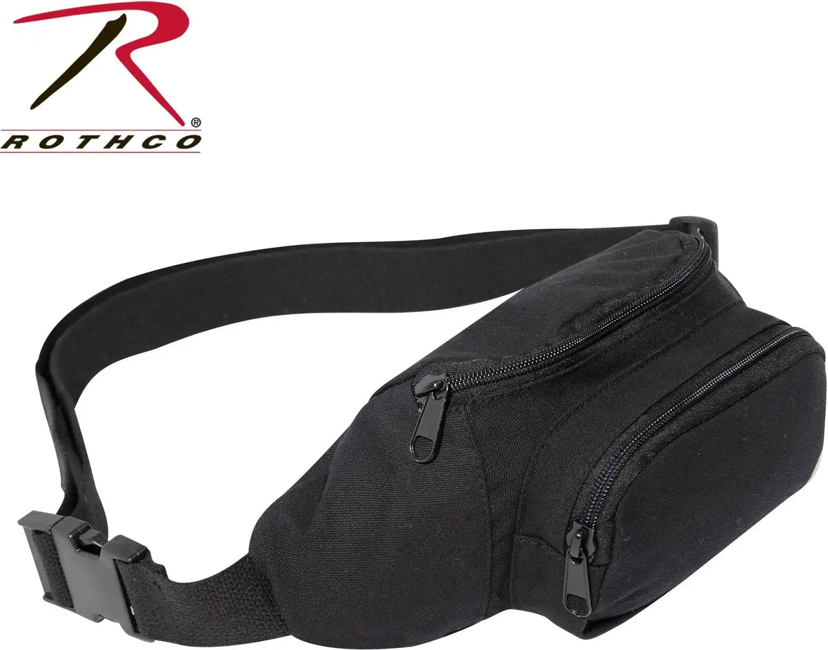 Rothco Canvas Crossbody Fanny Pack Black