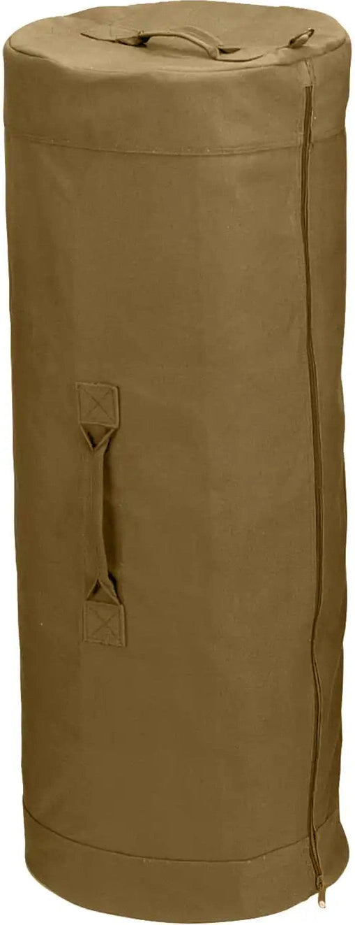 Rothco Canvas Duffle Bag with Side Zipper - Coyote Brown / 25’’ x 42’’