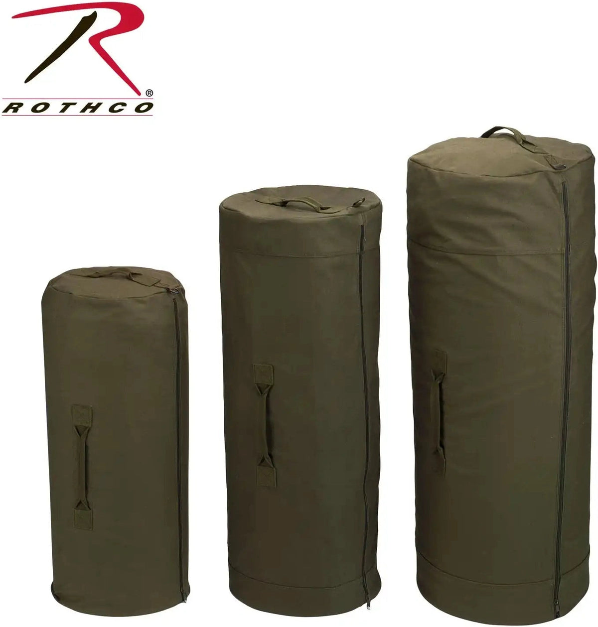 Rothco Canvas Duffle Bag with Side Zipper