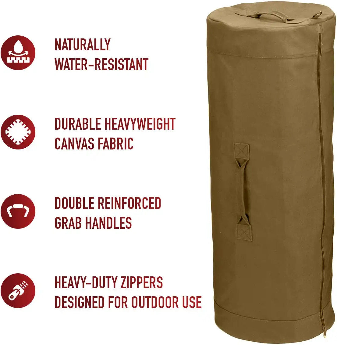 Rothco Canvas Duffle Bag with Side Zipper