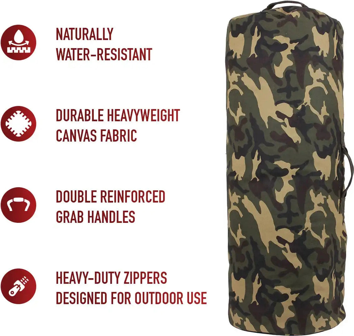 Rothco Canvas Duffle Bag with Side Zipper