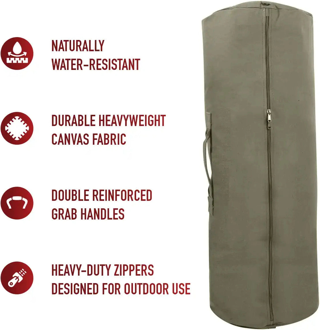 Rothco Canvas Duffle Bag with Side Zipper