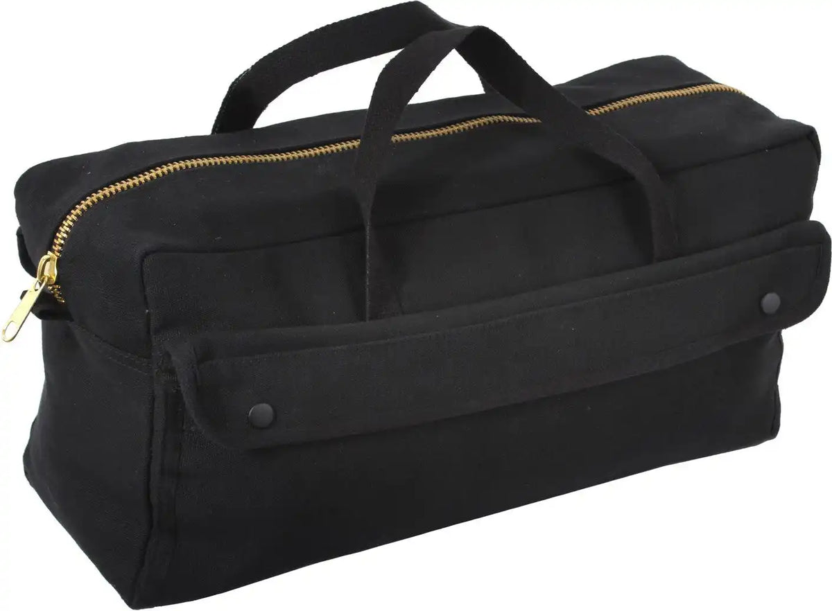 Rothco Canvas Jumbo Tool Bag with Brass Zipper Black