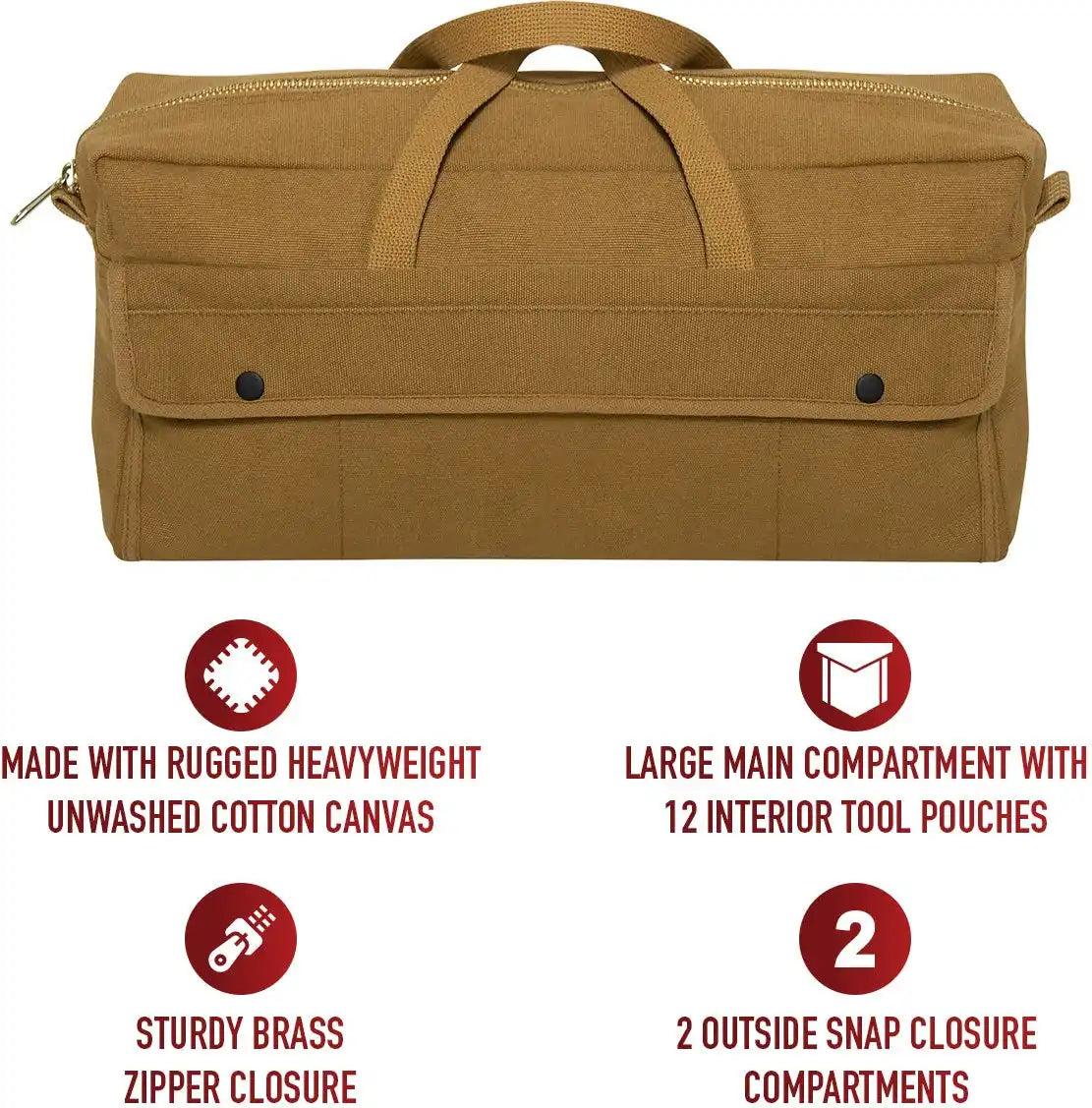 Rothco Canvas Jumbo Tool Bag with Brass Zipper