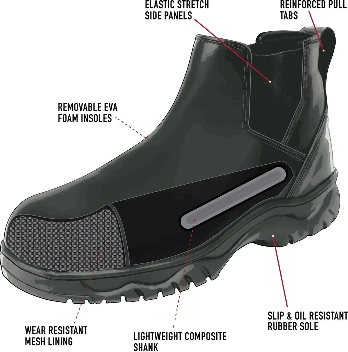 Rothco Chelsea Work Boots - 6 Inch - Black / 13