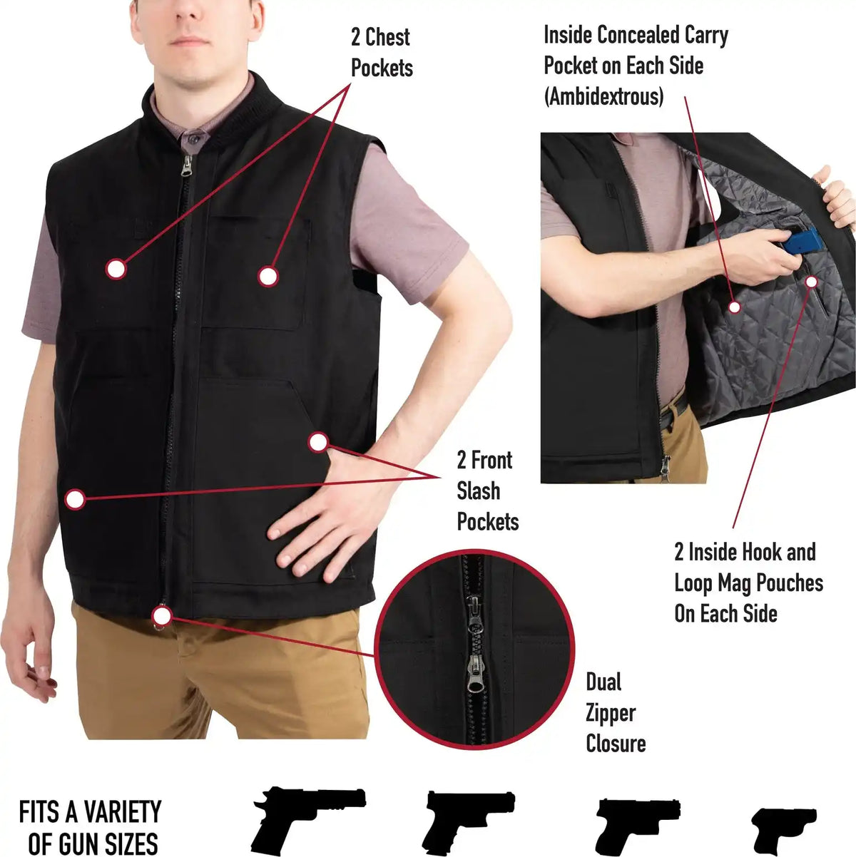 Rothco Concealed Carry Backwoods Canvas Vest