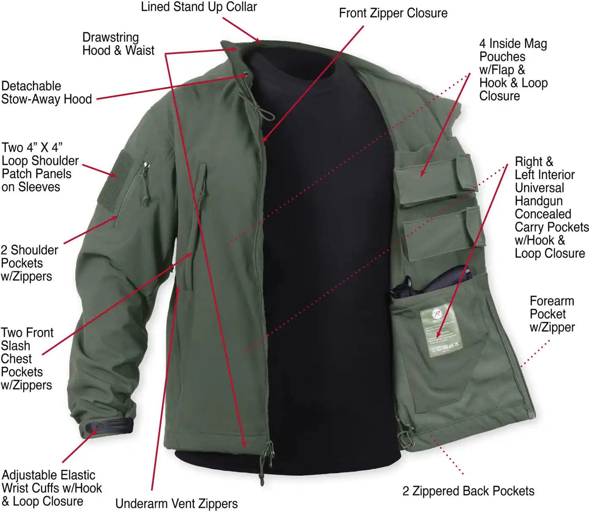 Rothco Concealed Carry Soft Shell Jacket