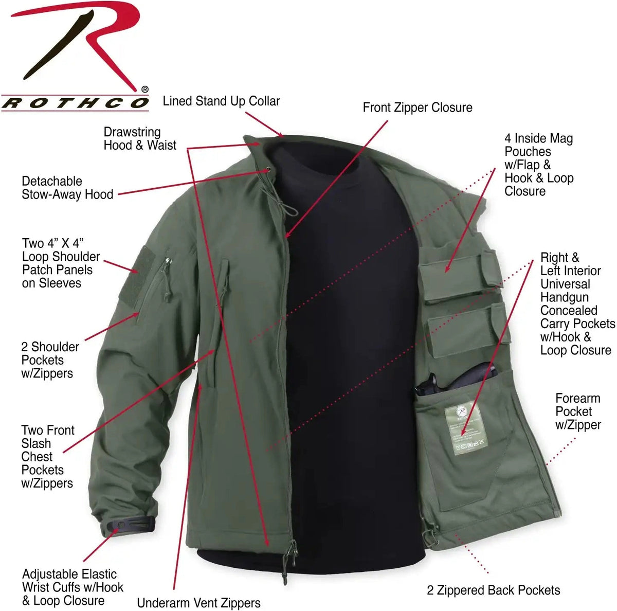 Rothco Concealed Carry Soft Shell Jacket