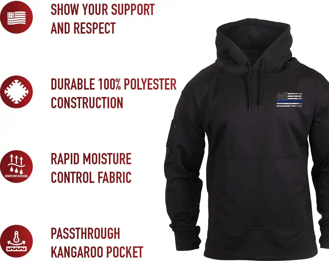 Rothco Concealed Carry Thin Blue Line Hoodie