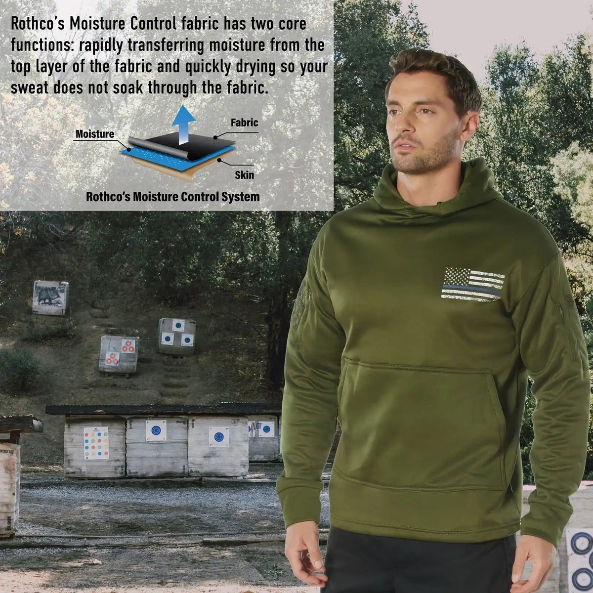 Rothco Concealed Carry Thin Blue Line Hoodie