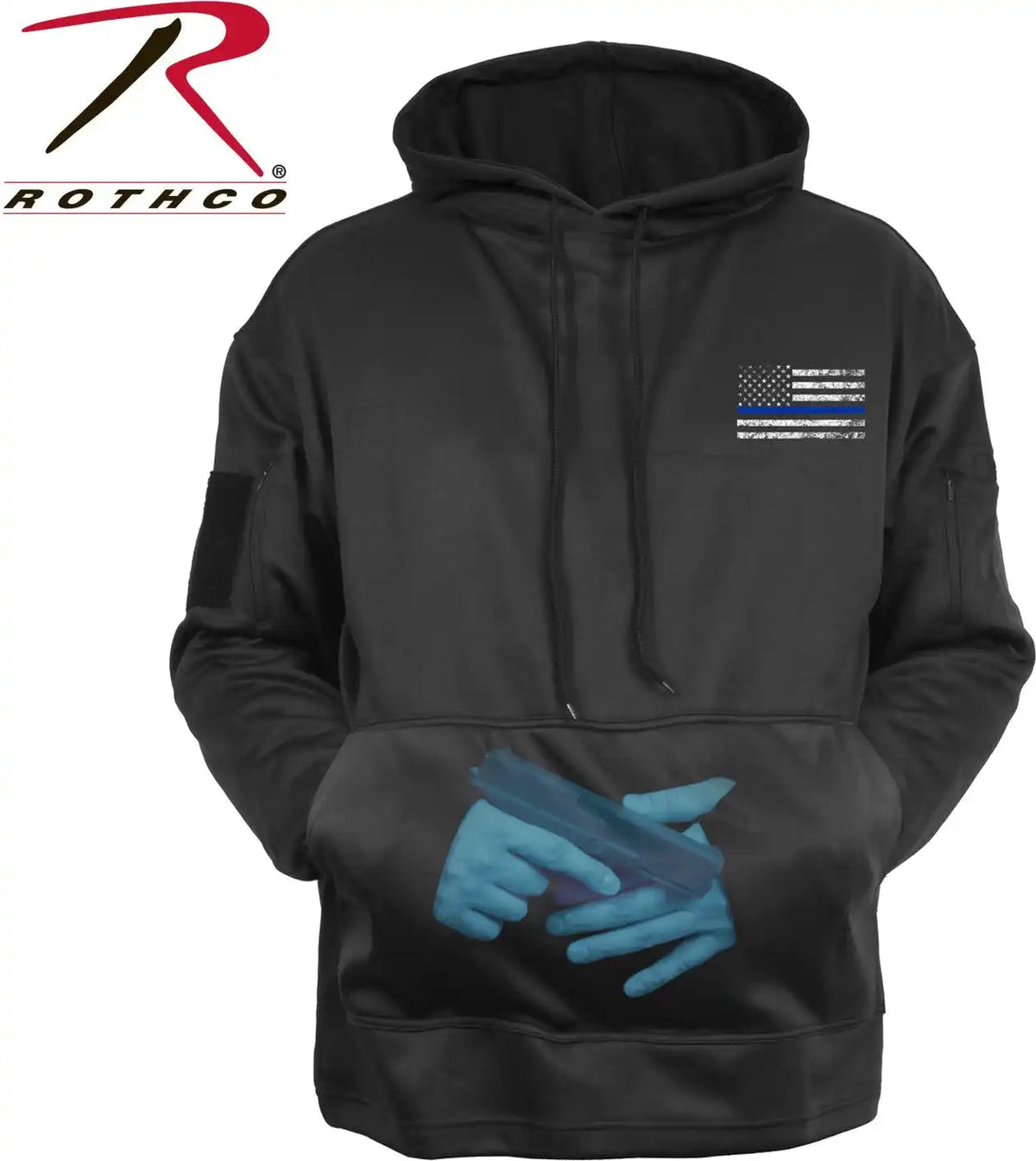 Rothco Concealed Carry Thin Blue Line Hoodie