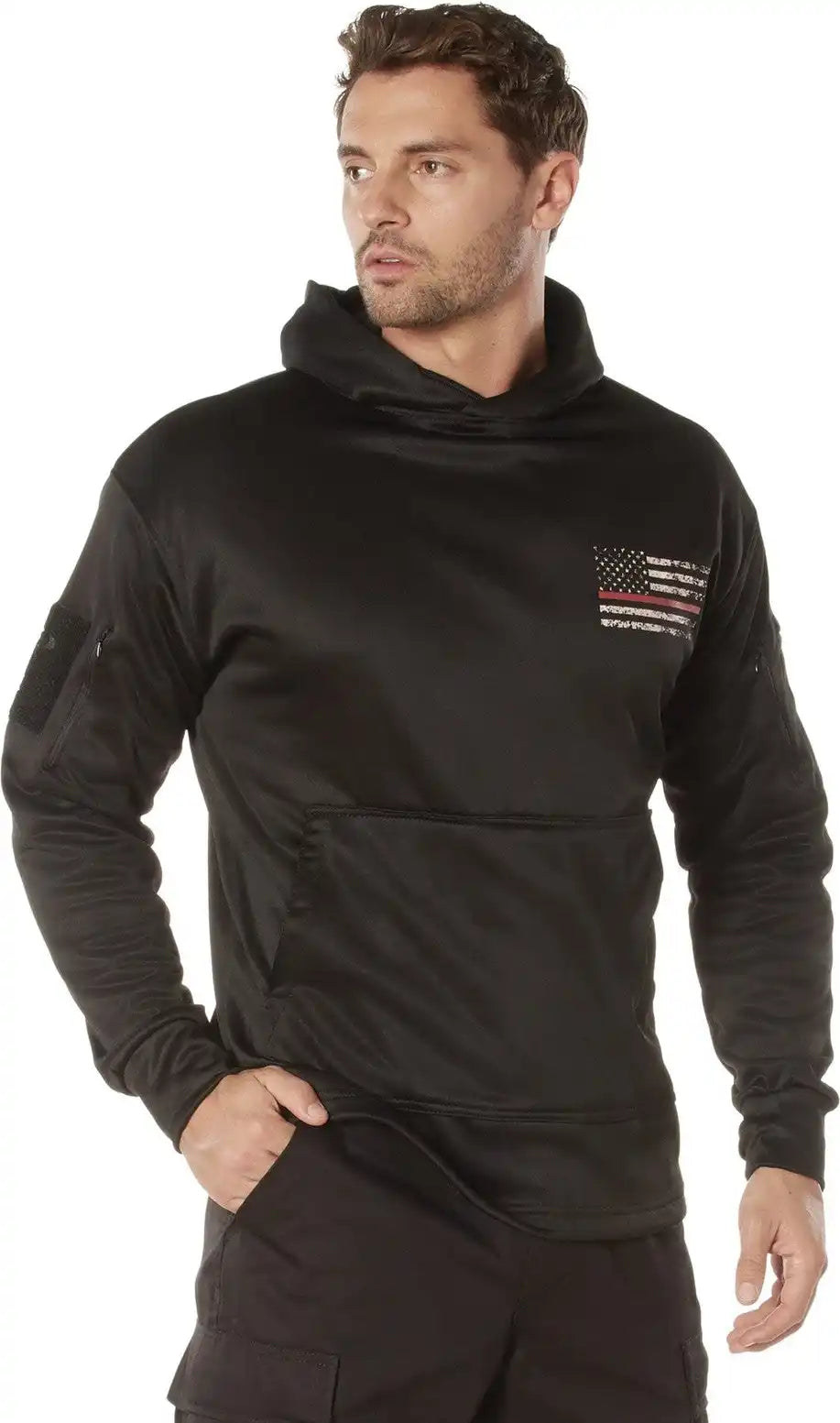Rothco Concealed Carry Thin Red Line Hoodie - Black / s