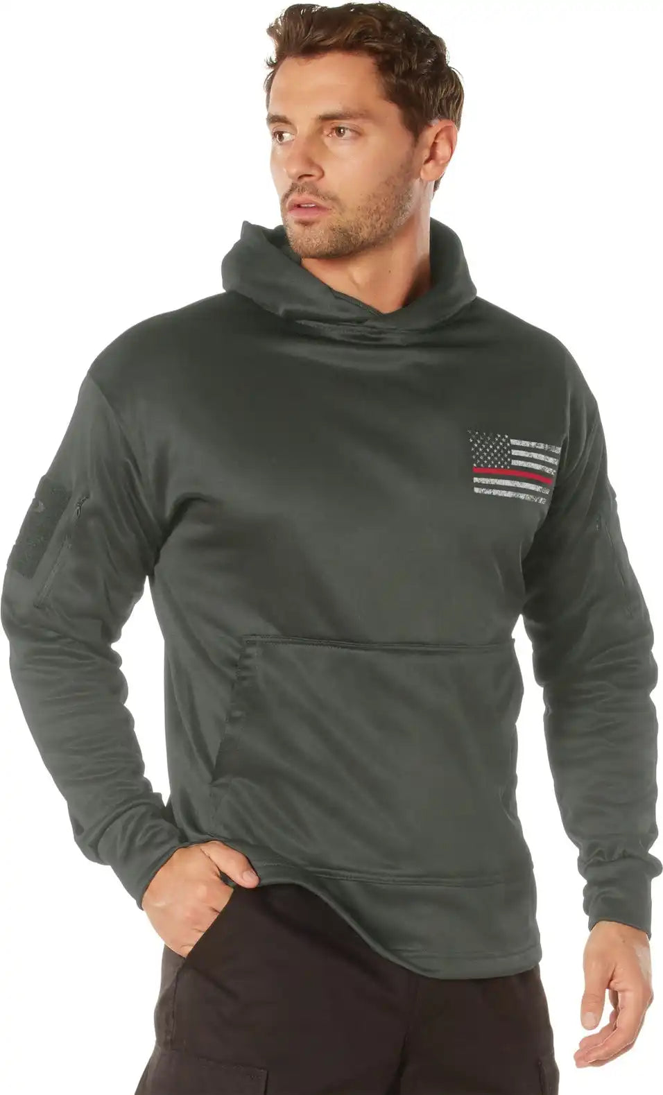 Rothco Concealed Carry Thin Red Line Hoodie - Gunmetal Grey / m