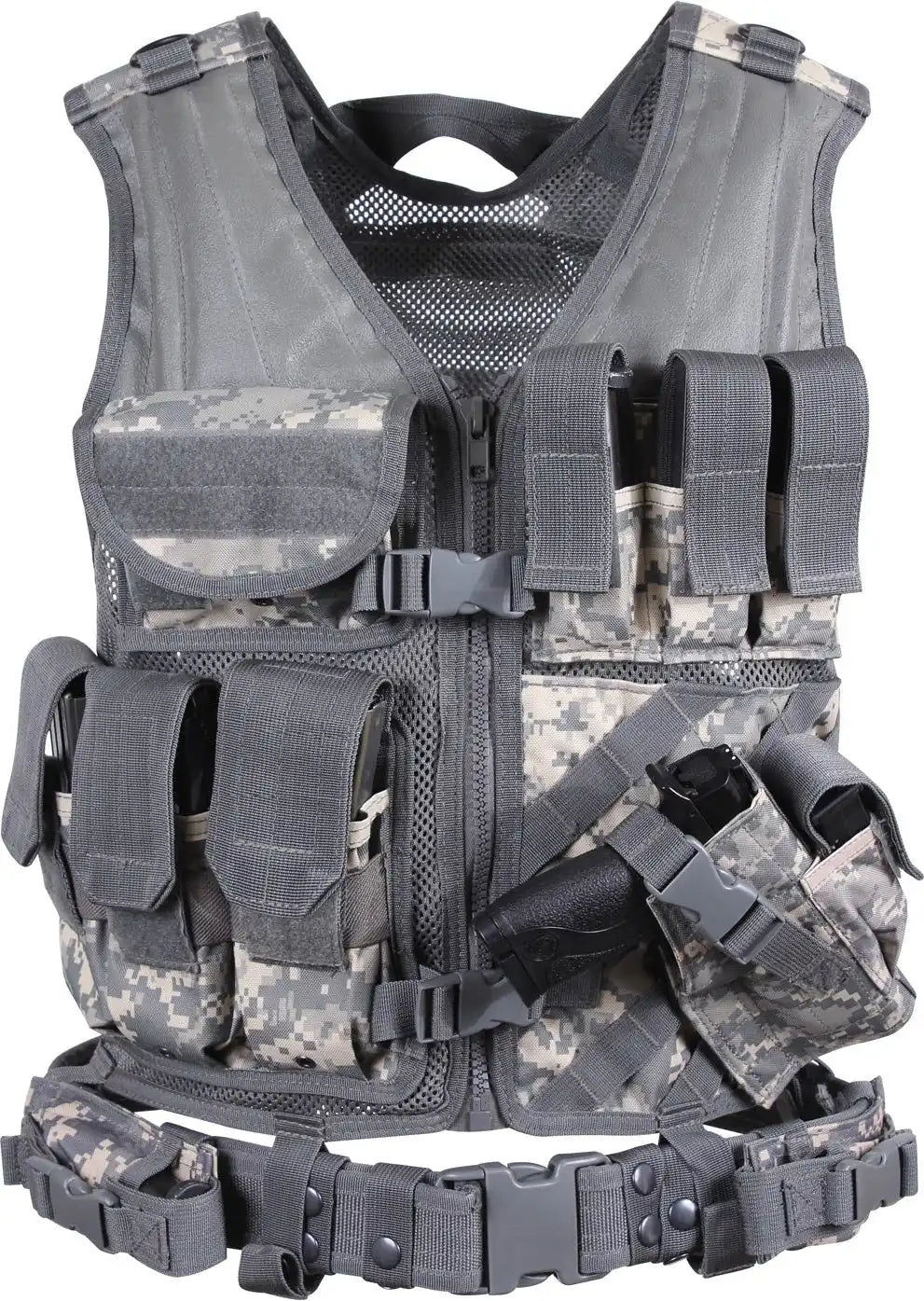 Rothco Cross Draw Molle Tactical Vest - Acu Digital Camo / Regular