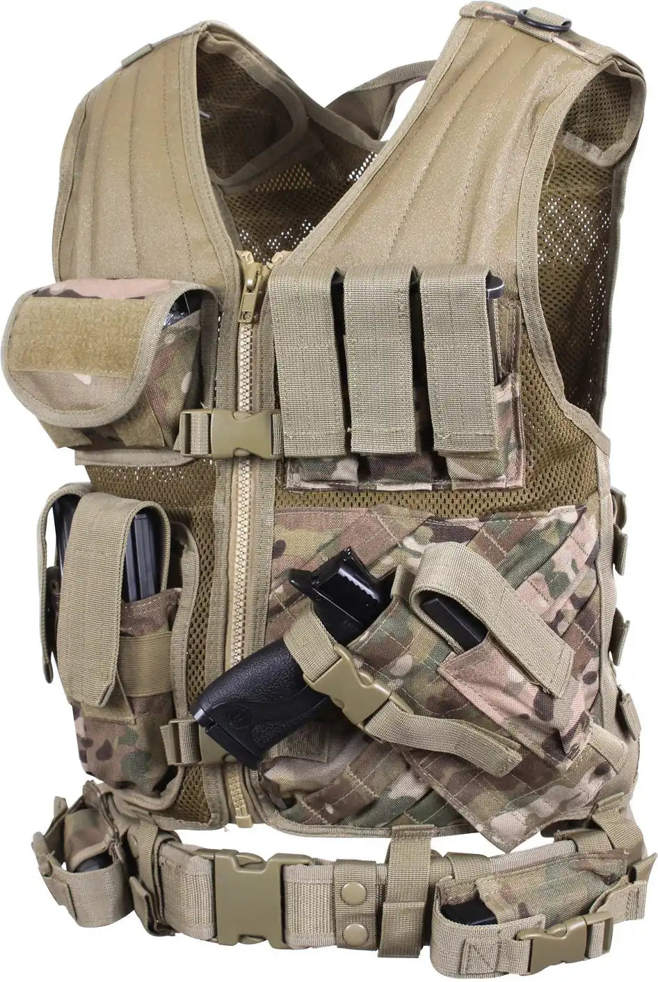 Rothco Cross Draw Molle Tactical Vest - Multicam / Regular
