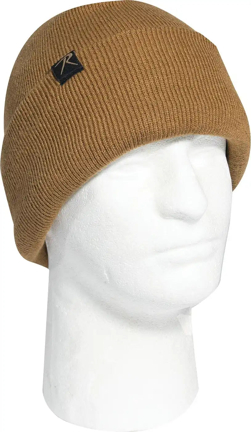Rothco Deluxe Fine Knit Fleece Lined Watch Cap Coyote Brown