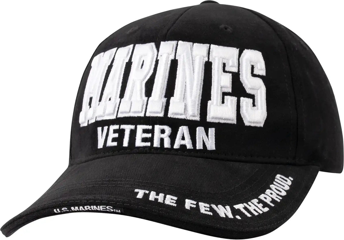Rothco Deluxe Low Profile Military Branch Veteran Cap Black / Marines / one Size