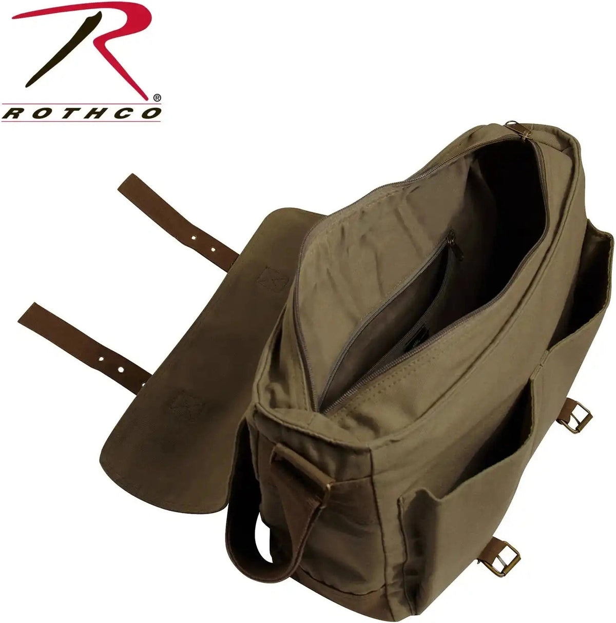 Rothco Deluxe Vintage Canvas Messenger Bag Olive Drab / one Size