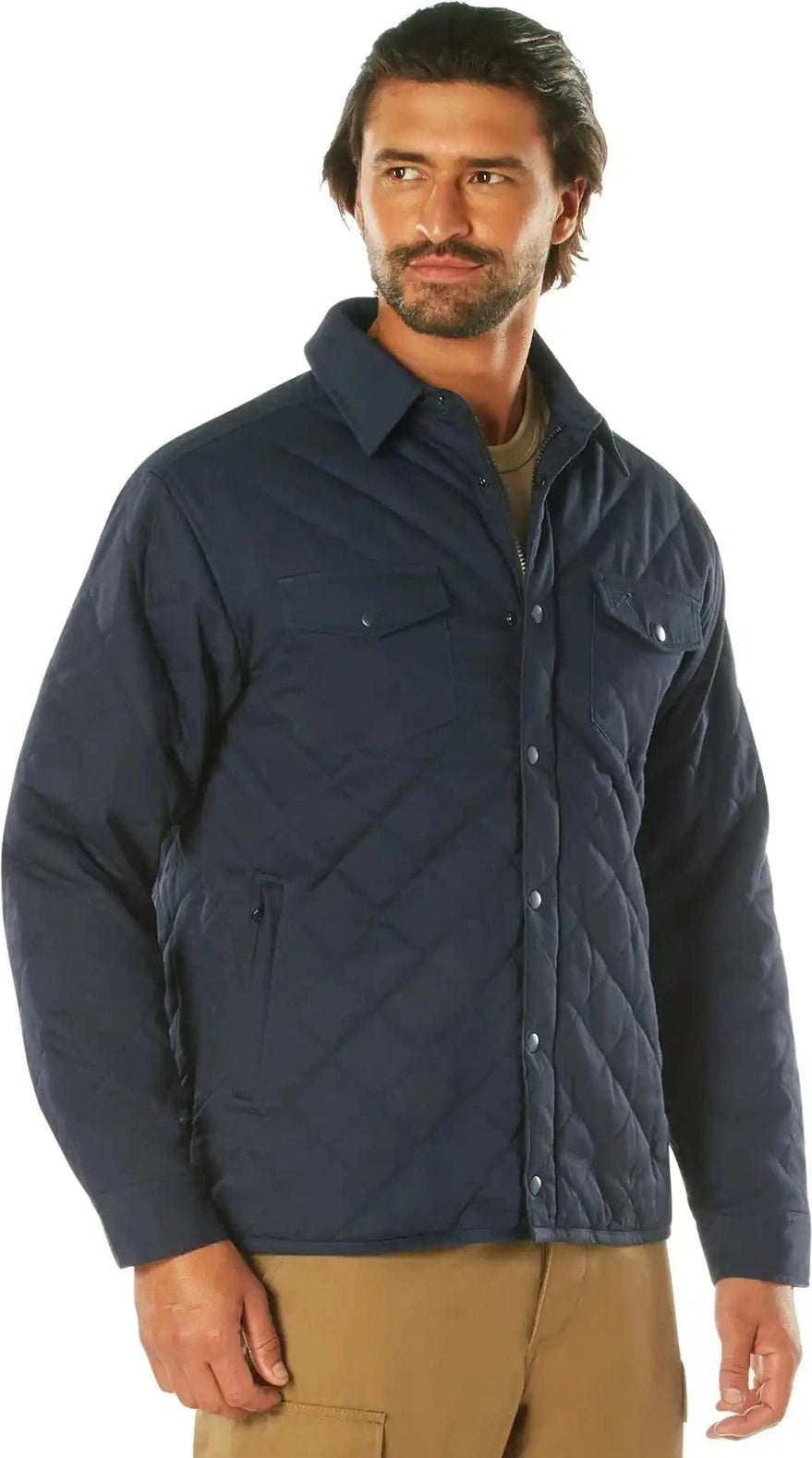 Rothco Diamond Quilted Cotton Jacket - Midnight Navy Blue / s