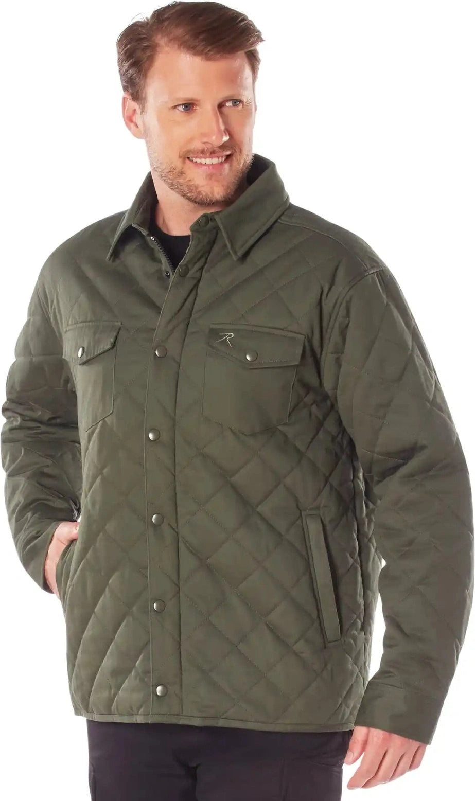 Rothco Diamond Quilted Cotton Jacket - Olive Drab / s