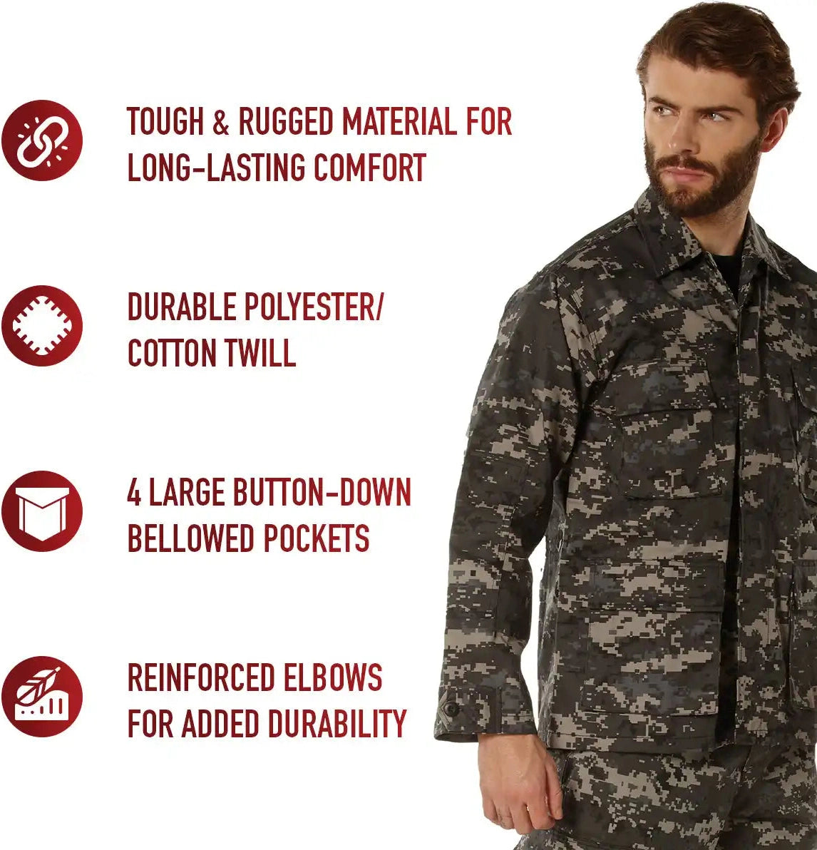 Rothco Digital Camo Bdu Shirt