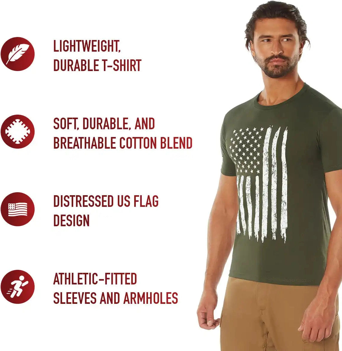 Rothco Distressed us Flag Athletic Fit T-shirt