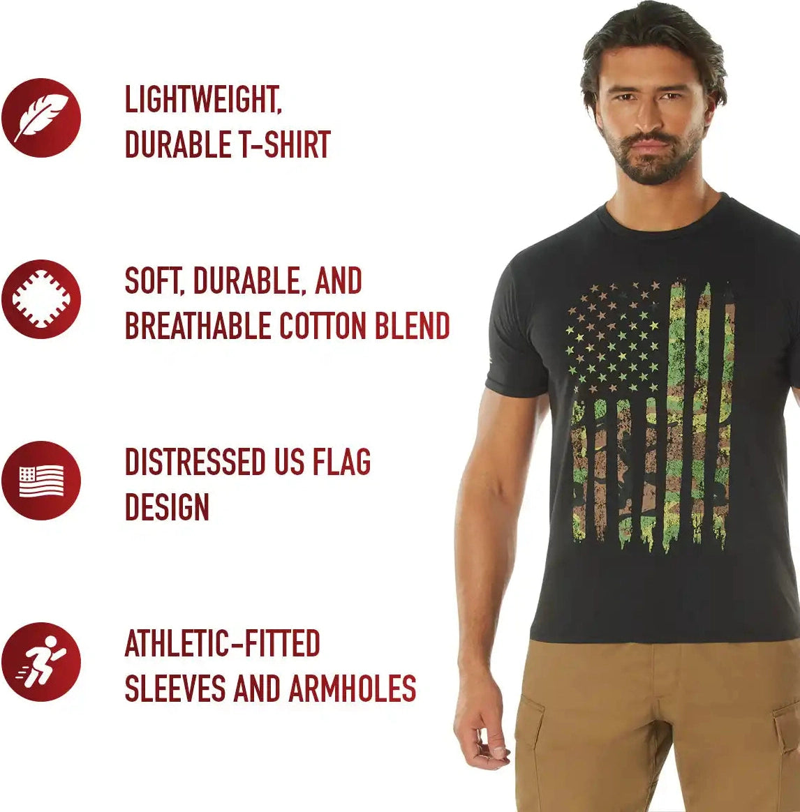 Rothco Distressed us Flag Athletic Fit T-shirt