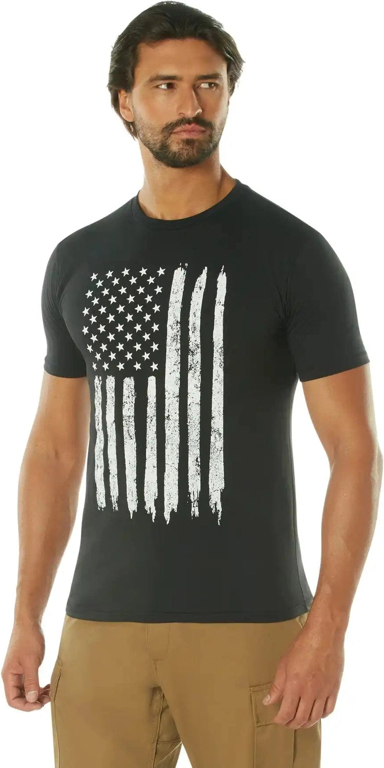 Rothco Distressed us Flag Athletic Fit T-shirt