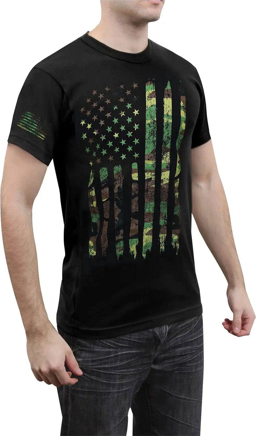 Rothco Distressed us Flag Athletic Fit T-shirt