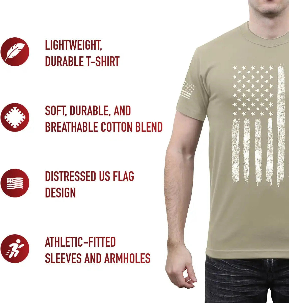 Rothco Distressed us Flag Athletic Fit T-shirt