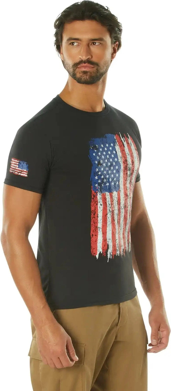 Rothco Distressed us Flag Athletic Fit T-shirt