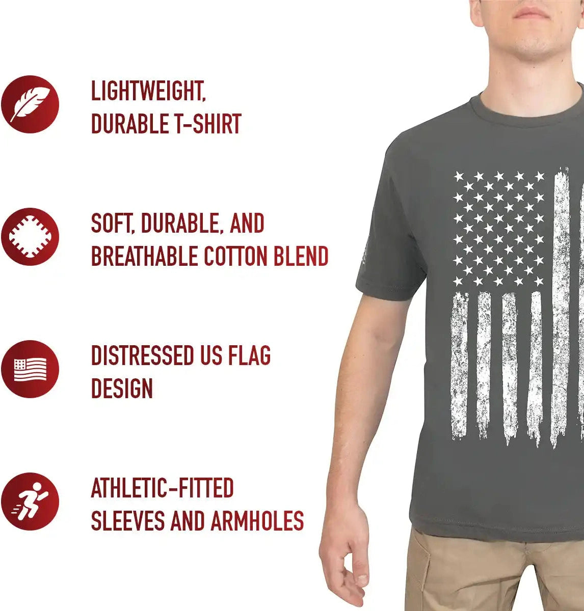 Rothco Distressed us Flag Athletic Fit T-shirt