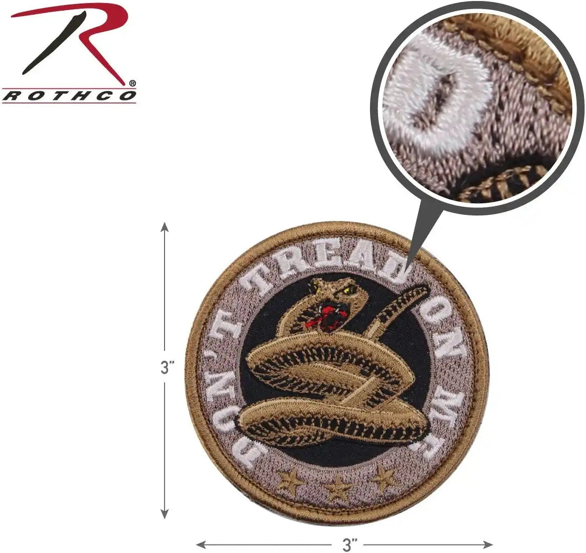 Rothco Don’t Tread on me Round Morale Patch Bulk Packaging
