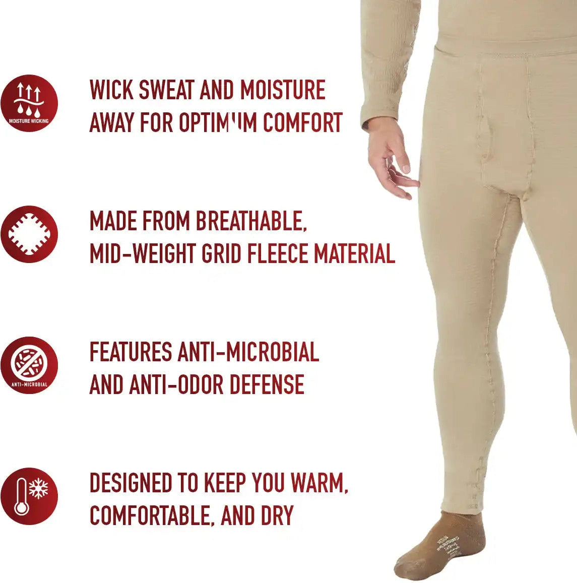 Rothco Ecwcs Gen Iii Mid-weight Underwear Bottoms (level Ii)