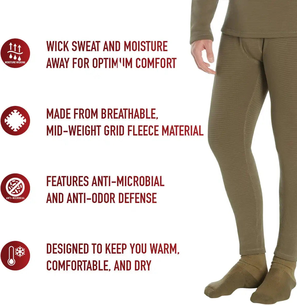 Rothco Ecwcs Gen Iii Mid-weight Underwear Bottoms (level Ii)