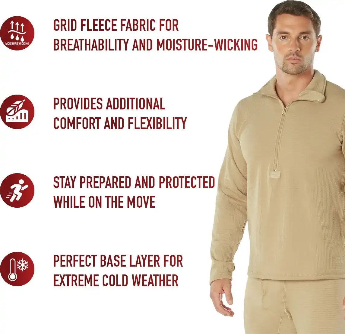 Rothco Ecwcs Gen Iii Mid-weight Underwear Top (level Ii)