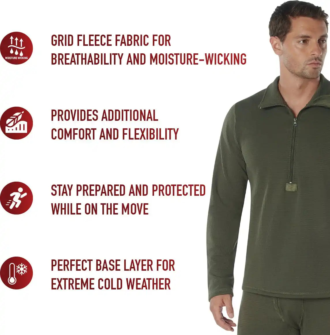 Rothco Ecwcs Gen Iii Mid-weight Underwear Top (level Ii)