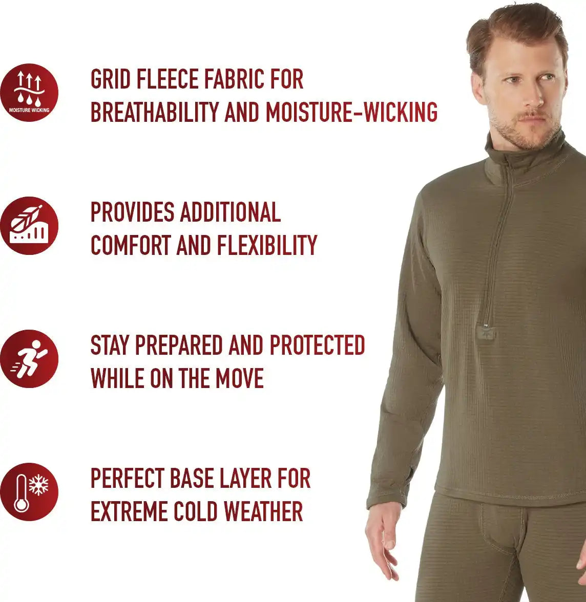 Rothco Ecwcs Gen Iii Mid-weight Underwear Top (level Ii)