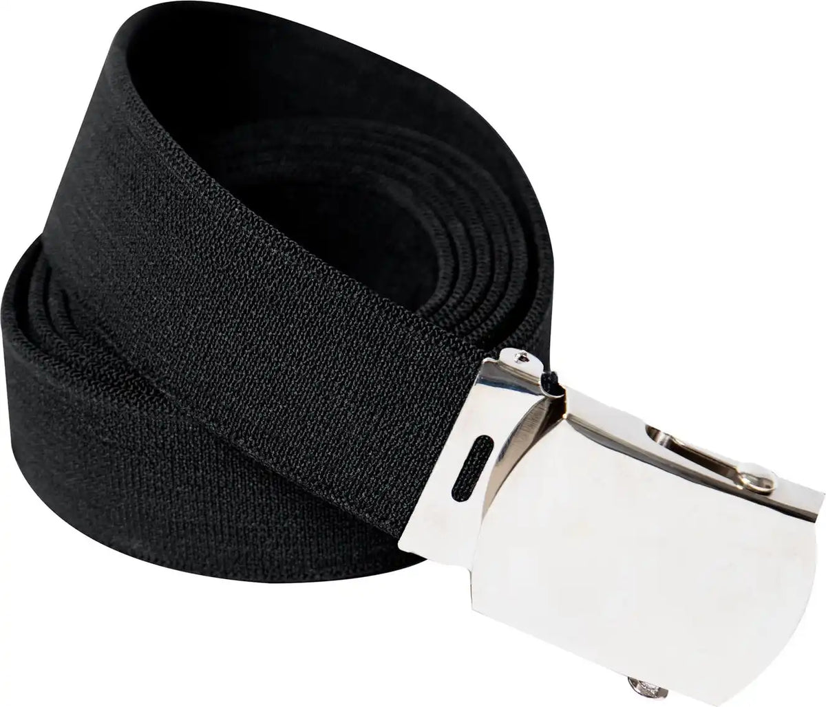 Rothco Elastic Stretch Web Belt - 54 Inches Long | Black - Chrome